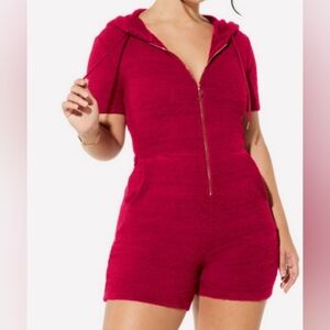 FABLETICS‎ Brand New With Tags! Sleep Holiday Red M Pet Me Short Merlo Onesie